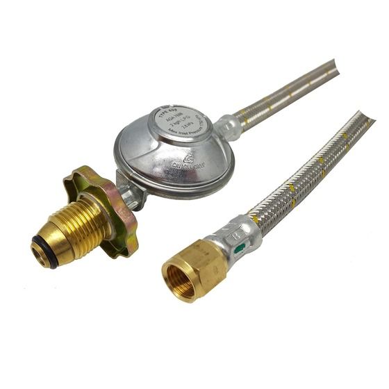 JAYCAR Gas Regulator & Braided Hose – POL to 1/4" BSP Female, 1200mm | RGC465