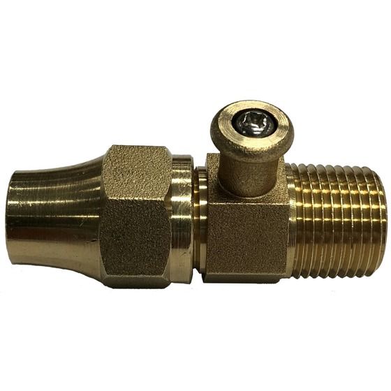 Jaycar Gas Testing Nipple 3/8" x 3/8" SAE Flared – Screw-Down Washer Seal Tap