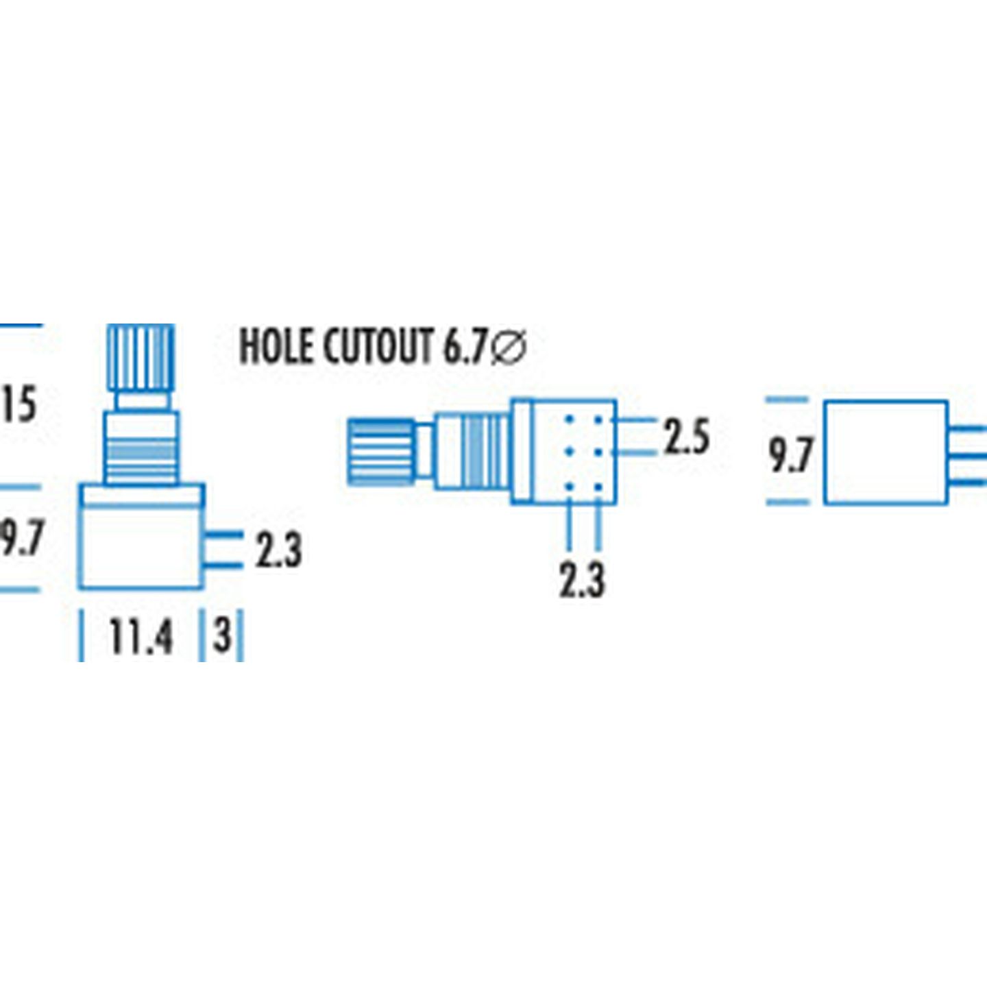 10k Ohm Logarithmic A Double Gang 9mm Potentiometer