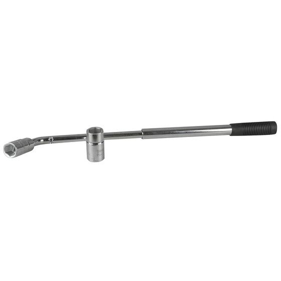 Jaycar Extendable Wheel Brace Wrench – Carbon Steel, 350–510mm, 4 Sockets (17/19/21/23mm)