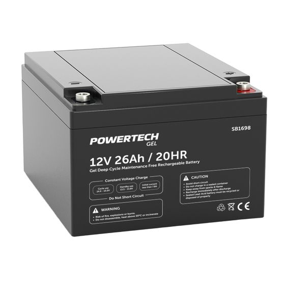 Jaycar 12V 26Ah Deep Cycle Gel Battery
