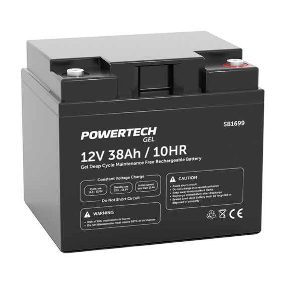 Jaycar 12V 38Ah Deep Cycle Gel Battery – Sealed, Leakproof, Any Position