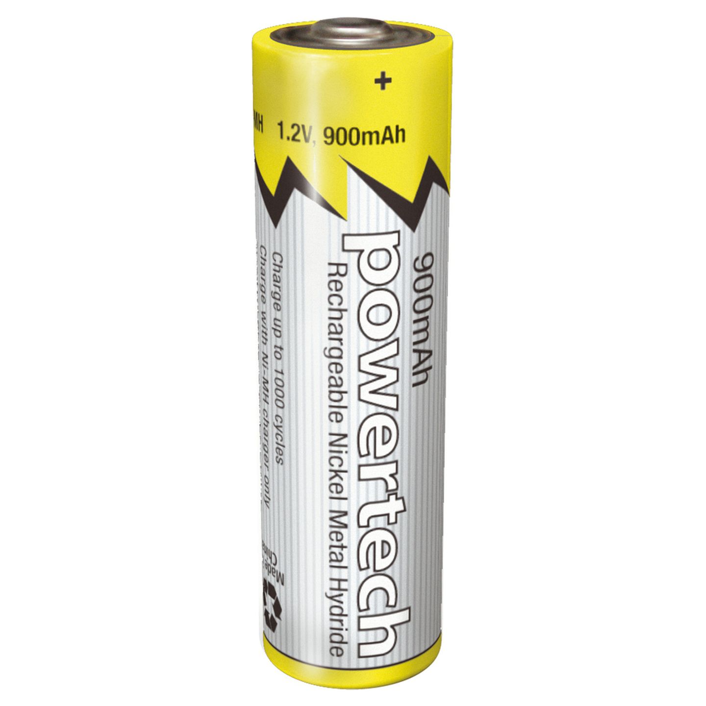 1.2V AAA 900mAh Rechargeable Ni-MH Powertech Battery - Nipple