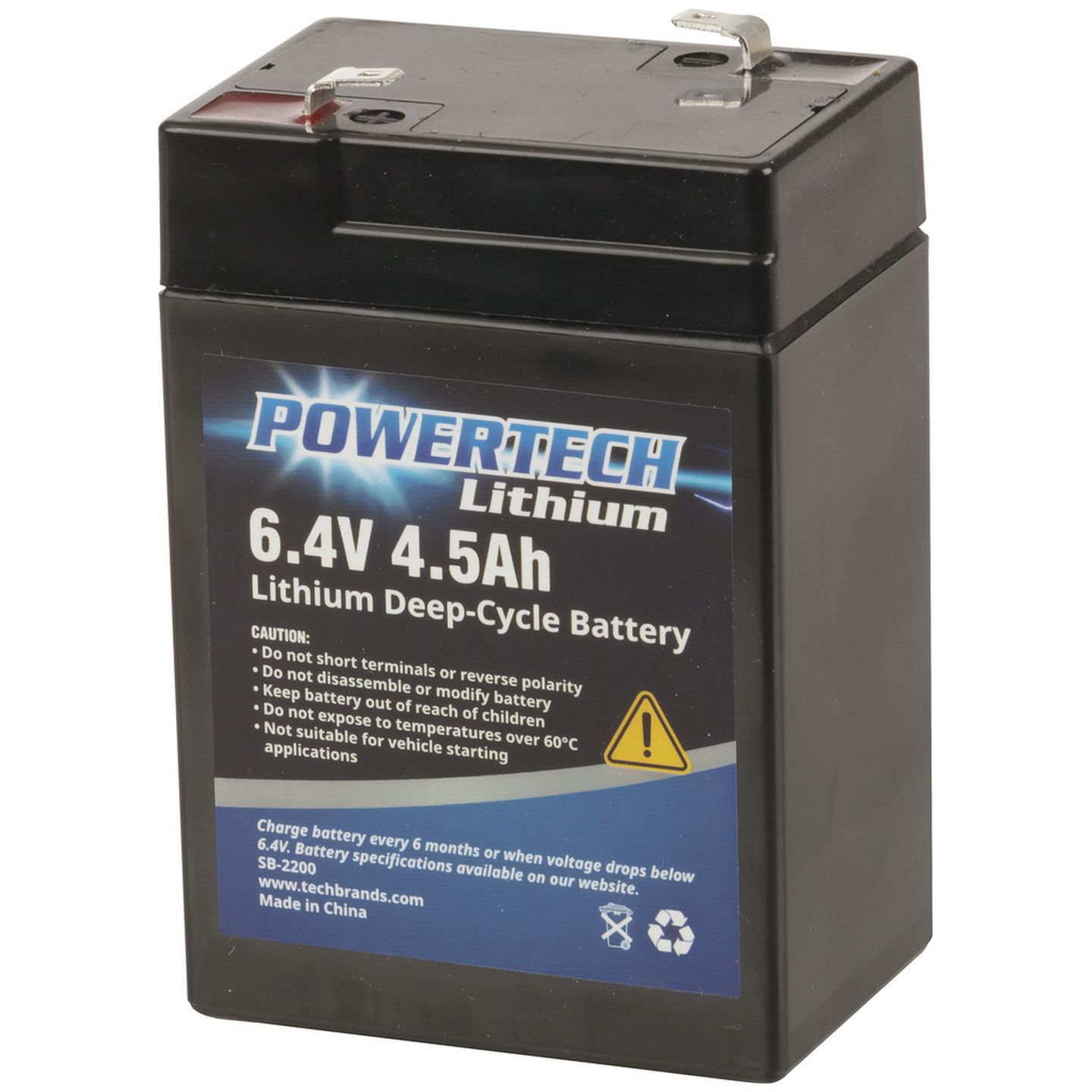 6.4V 4.5Ah Lithium Deep Cycle Battery