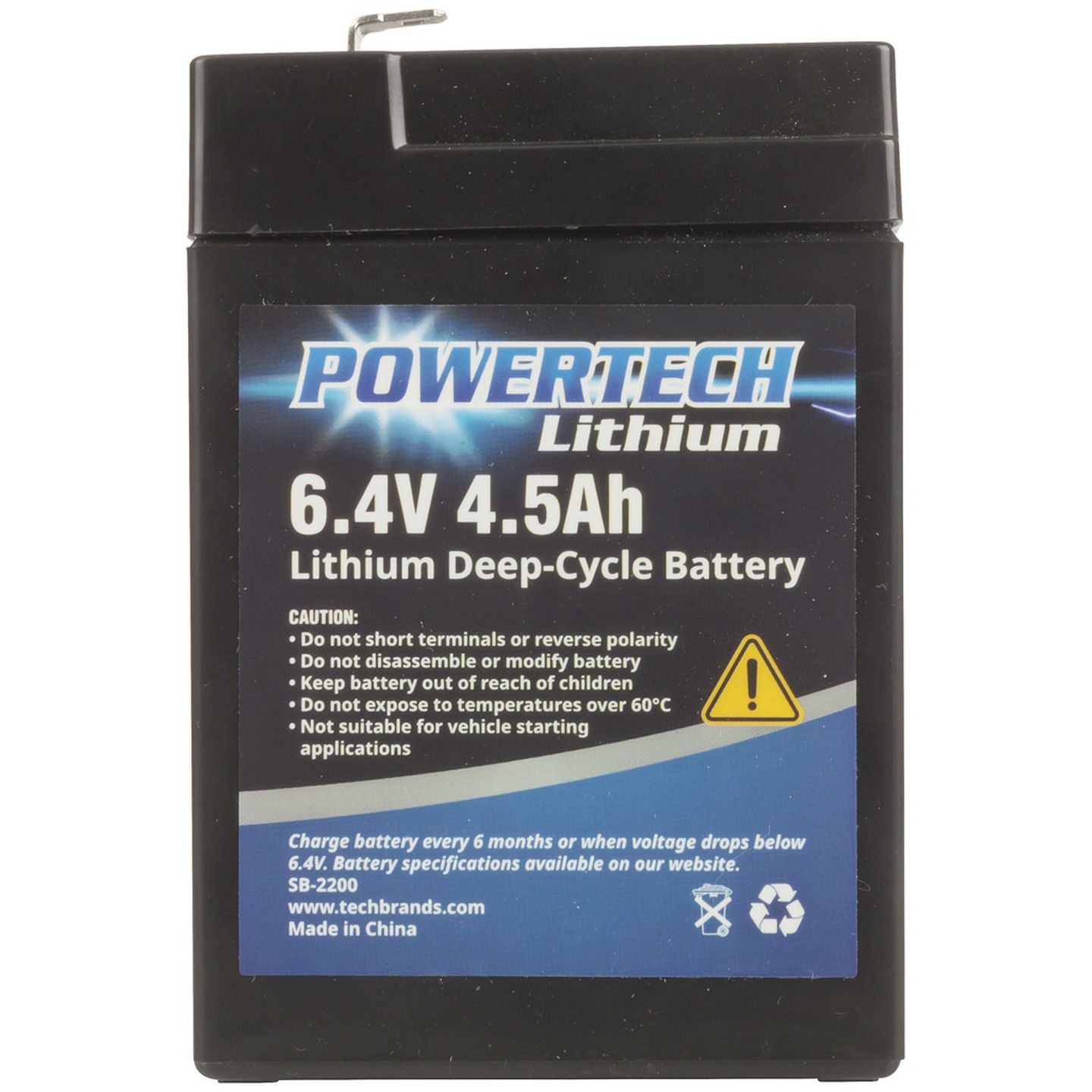 6.4V 4.5Ah Lithium Deep Cycle Battery