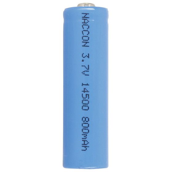 Jaycar 14500 Rechargeable Li-Ion Battery 800mAh 3.7V Nipple – Unprotected Cell for LED Torches & Compatible Devices