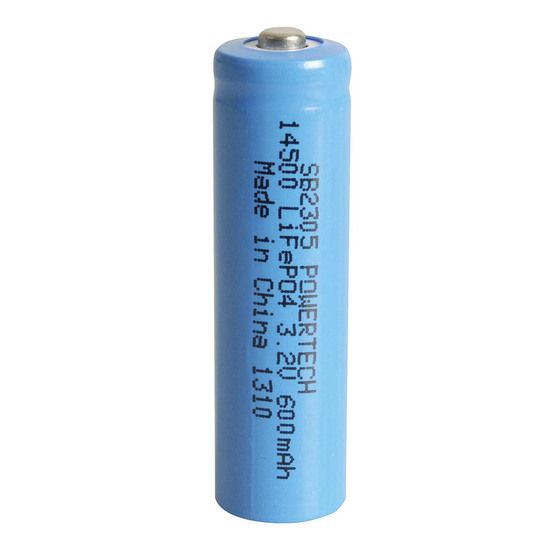 Jaycar 14500 LiFePO4 Battery 600mAh 3.2V – Unprotected Cell with ~2000 Cycle Life