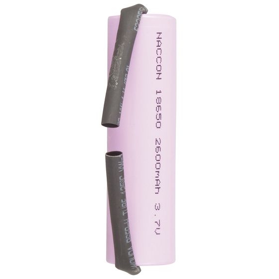 18650 RECHARGEABLE LI-ION BATTERY 2600MAH 3.7V SOLDER TAG