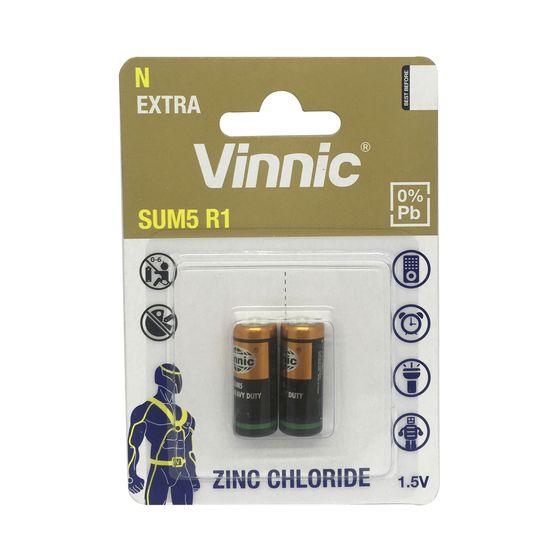 N-Size Extra Heavy Duty Vinnic Batteries – Pack of 2 (Jaycar SB2346)