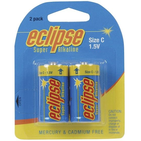 Eclipse Size C Alkaline Batteries – Pack of 2 (RRP $12.64)