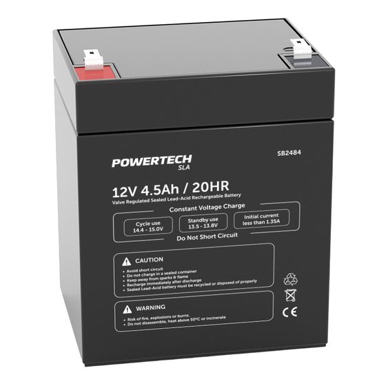 Jaycar 12V 4.5Ah Sealed Lead Acid Battery – SLA for PA Systems, Toys & Torches (1.5kg)