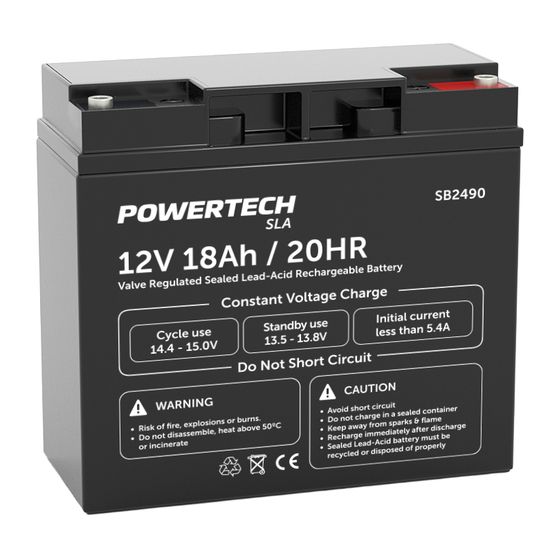 Jaycar 12V 18Ah SLA Battery with Bolt Terminals – Mowers, Scooters, Solar & Remote Power