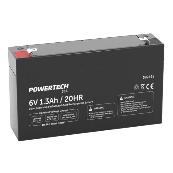Jaycar 6V 1.3Ah Sealed Lead Acid Battery – Lanterns, Torches & Small Toys
