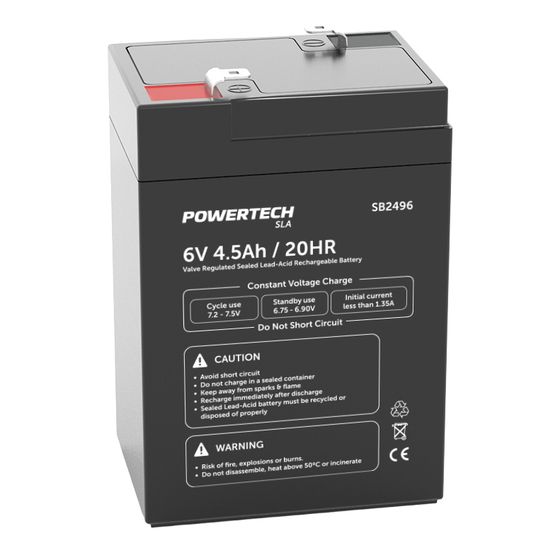 Jaycar 6V 4.5Ah Sealed Lead Acid Battery – Emergency Lights, Ride-On Toys & Medical Devices