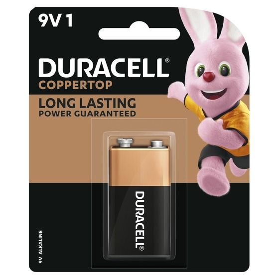 Duracell Coppertop 9V Alkaline Battery – 1 Pack