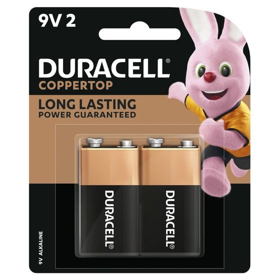 Duracell Coppertop 9V Alkaline Batteries – 2 Pack