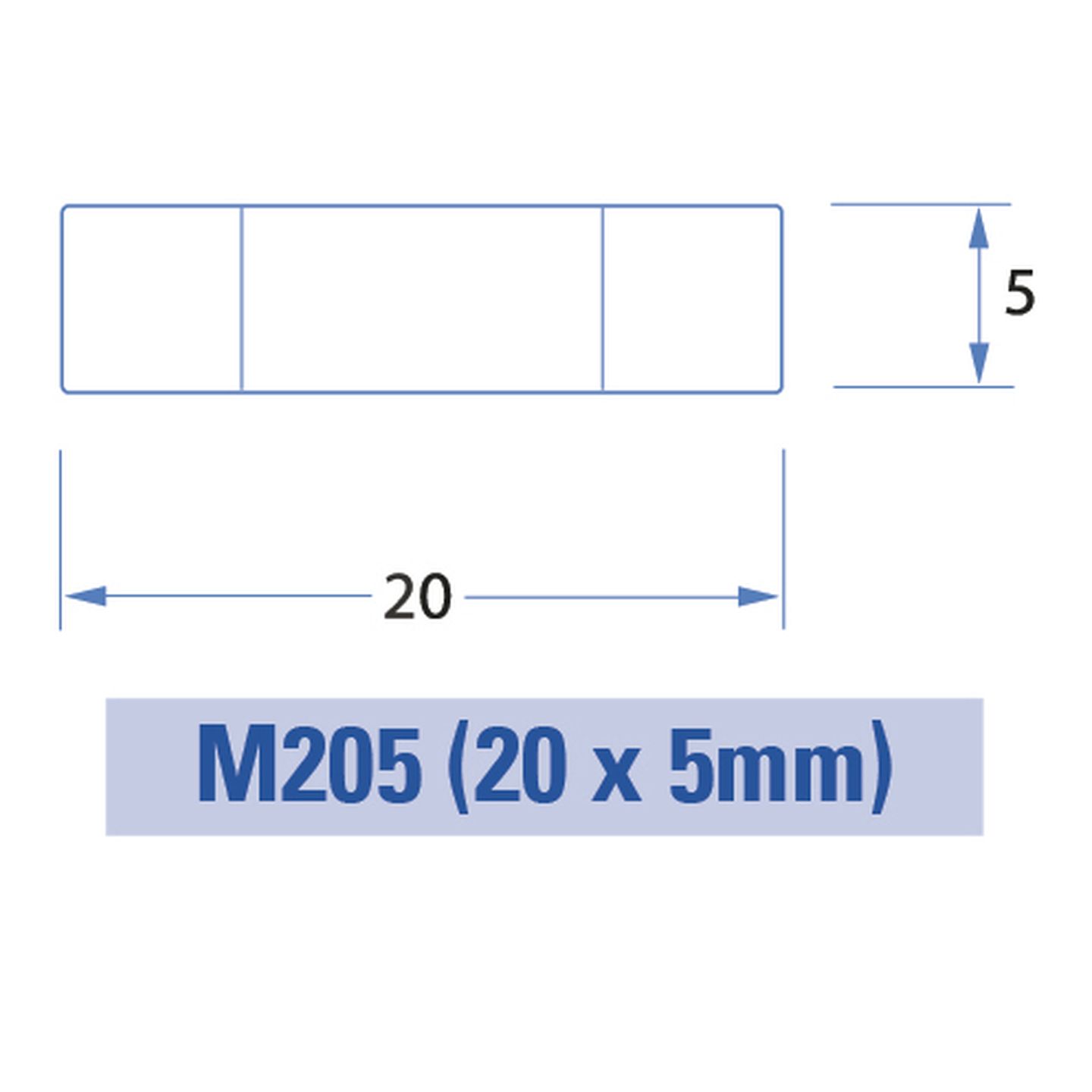 1A M205 Ceramic Fast Blow Fuse