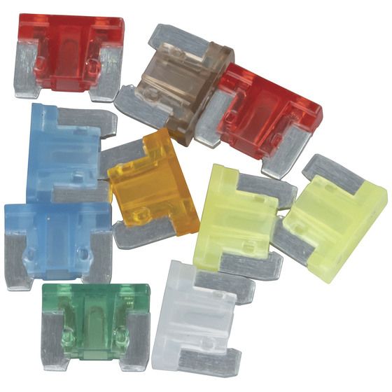 Jaycar Low Profile Mini (APS) Blade Fuse 10-Pack – 5A to 30A for Modern Vehicles