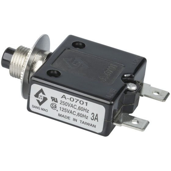 Jaycar 3A Circuit Breaker – 250VAC, SAA Approved, Push-to-Reset