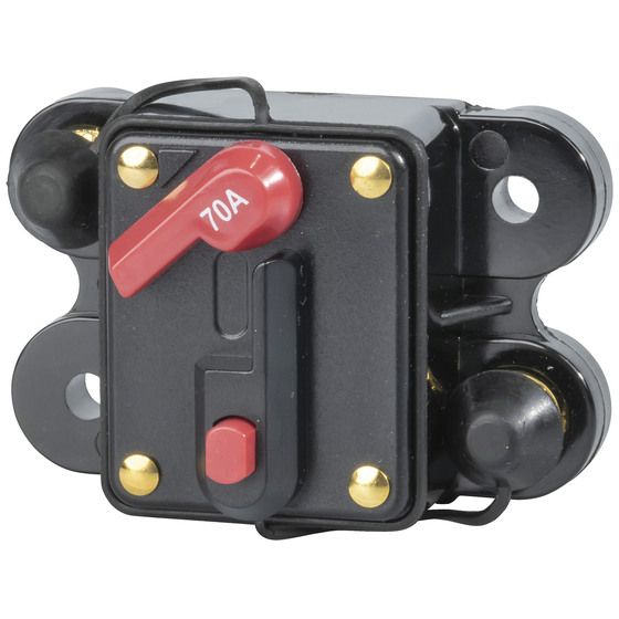 Jaycar 70A Circuit Breaker – Resettable, Gold-Plated Terminals, Car Sound & Audio Installations