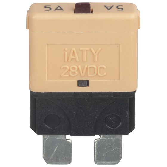Jaycar 5A Manual Reset Standard Blade Circuit Breaker – 28VDC, SF2330