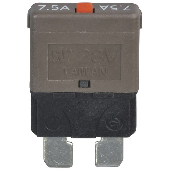 Jaycar 7.5A Manual Reset Standard Blade Circuit Breaker – 28VDC, SF2331