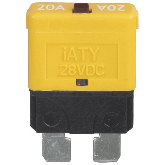 Jaycar 20A Manual Reset Blade Circuit Breaker – 28VDC, Fuse Block or Panel Mount