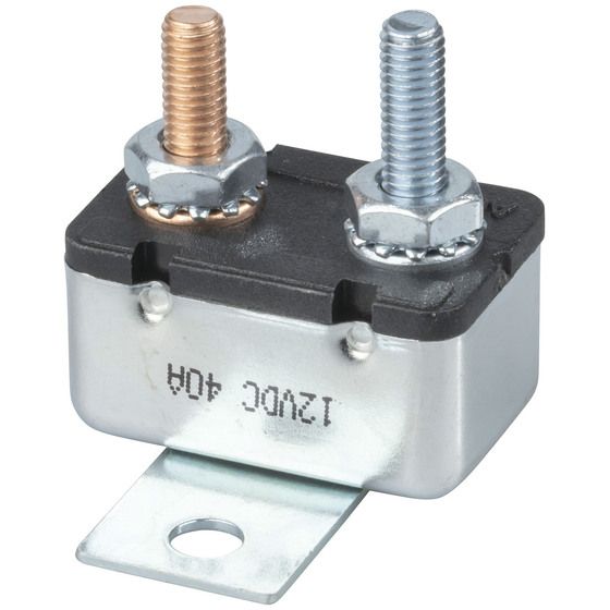 Jaycar 40A 12VDC Chassis Mount Auto Reset Circuit Breaker – Single Pole Thermal Protection