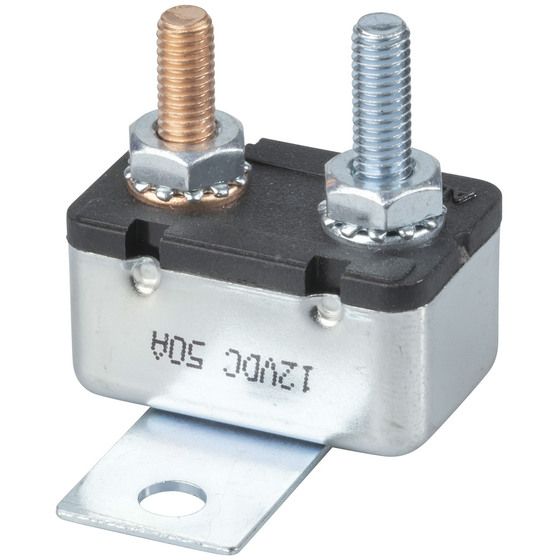 Jaycar 50A 12VDC Chassis Mount Auto Reset Circuit Breaker – Single Pole Thermal Protection
