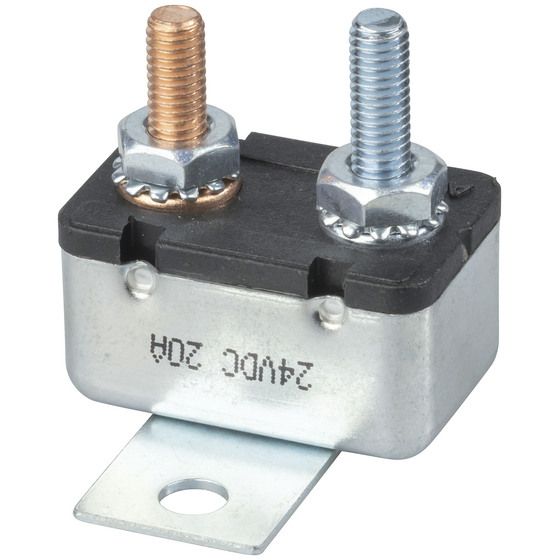 Jaycar 20A 24VDC Chassis Mount Auto Reset Circuit Breaker – Single Pole Thermal Protection
