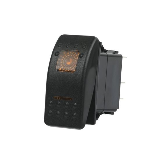 Jaycar SPDT Dual Illuminated Rocker Switch with Labels & Interchangeable Covers – Orange (SK0916)
