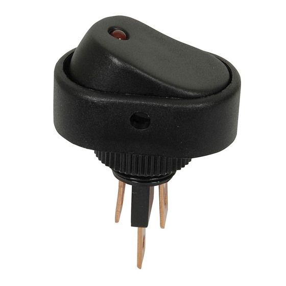 30A 12VDC RED LED ILLUMINATED ROCKER SWITCH