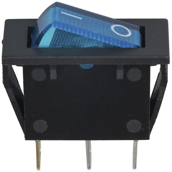 SPST Illuminated Blue Rocker Switch | 240VAC 15A | Jaycar SK0976