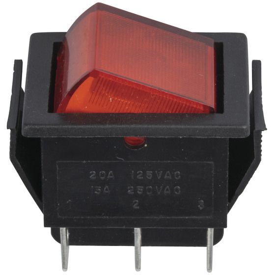 Jaycar Large DPDT Illuminated Rocker Switch – Red – SK0982