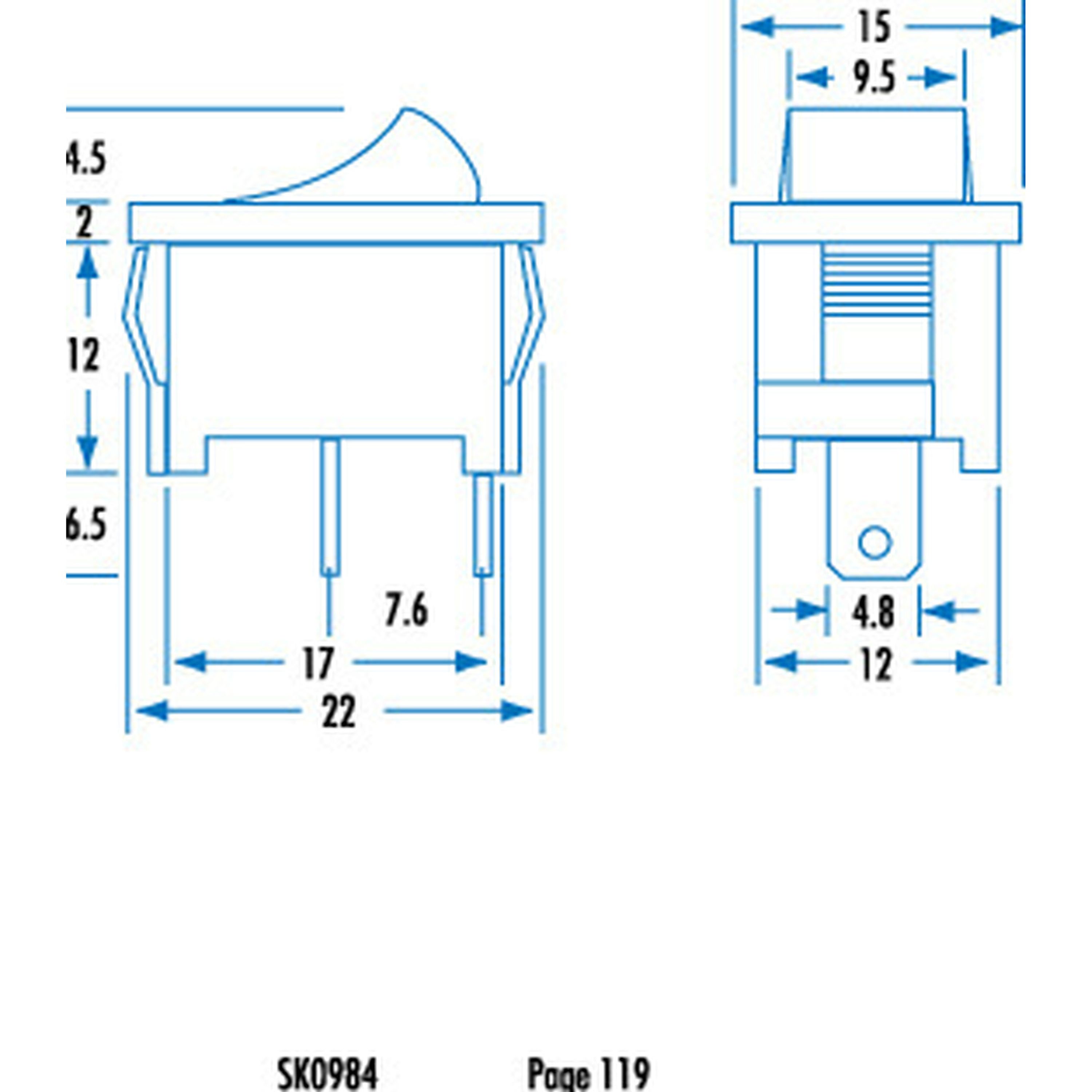 SPST Mini Rocker Switch