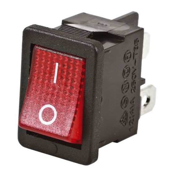 Jaycar Red Neon DPST Mini Switch – Powerboard Grade