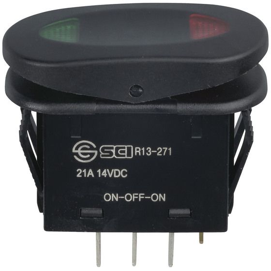 IP65 SPDT CENTRE OFF ROCKER SWITCH ILLUMINATED