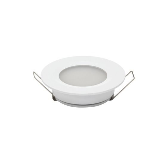 Jaycar 2W Cool White LED Downlight – Push Button, White Diffuser (11–16VDC)