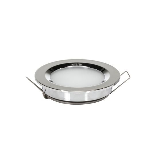 Jaycar 3W Cool White LED Downlight – Push Button Diffuser, Stainless Steel (11–16VDC)
