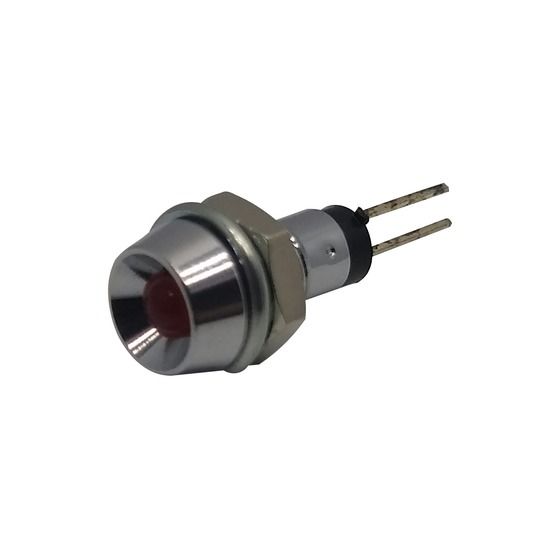 Jaycar Chrome Bezel with 3mm Red LED – Low Voltage Panel Mount Indicator