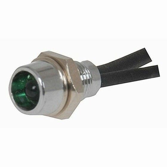 Jaycar 24V Chrome Bezel LED – Green 3mm Indicator Light