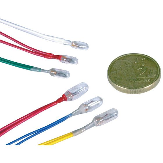 JAYCAR 1.5V Mini Lamp – Large Size, Pre-Wired, White Light
