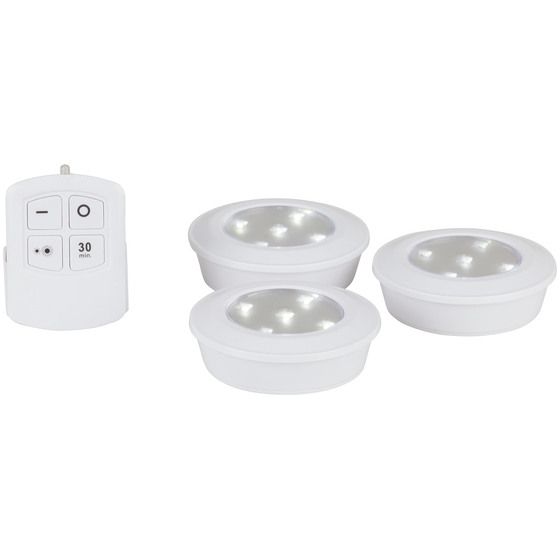 Jaycar Remote Control LED Puck Light Triple Pack – 5 LEDs Each