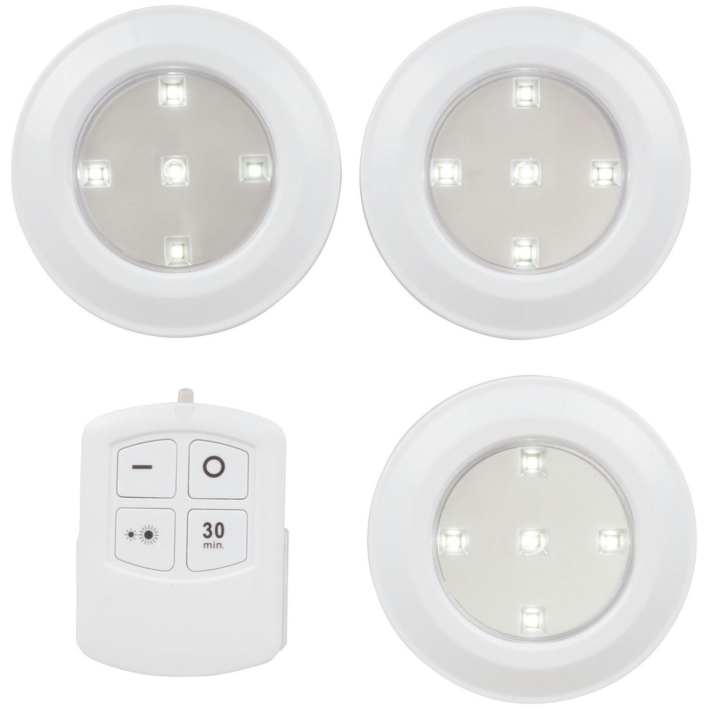 Remote Controlled LED Puck Light Triple Pack