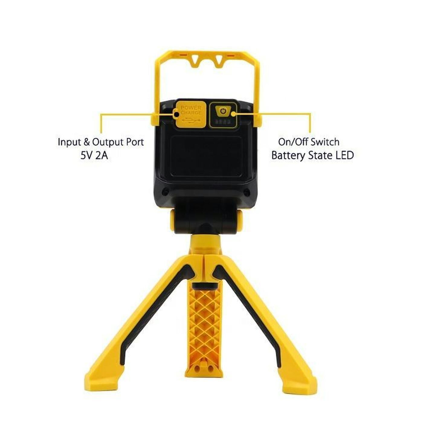 2200LM Rechargeable LED Work Light with Foldable Tripod