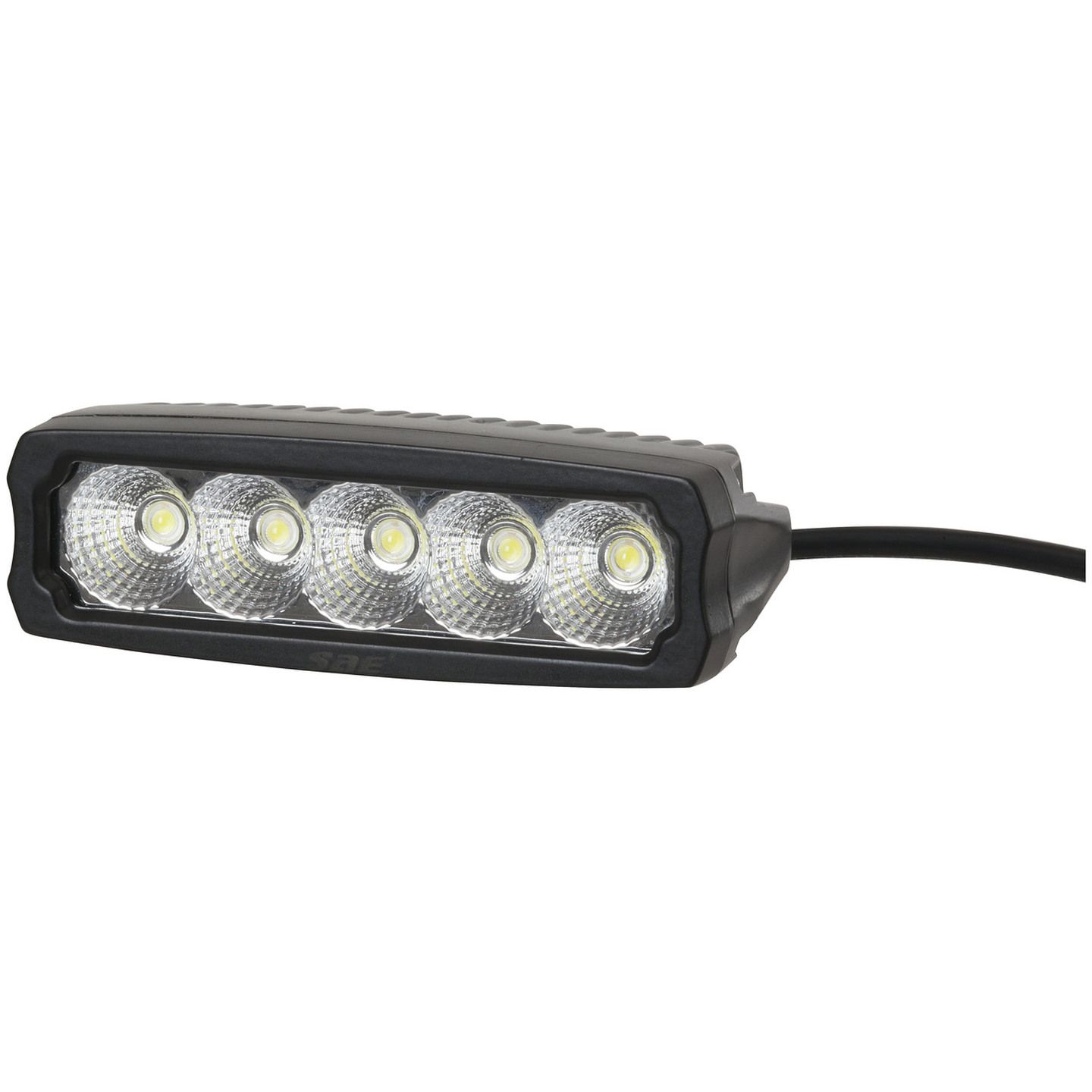 2250 Lumen Single Row LED Worklight Flood Beam Black