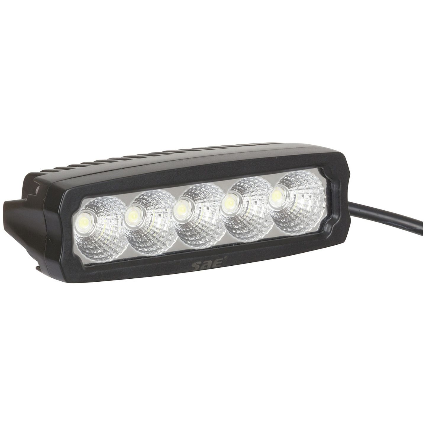 2250 Lumen Single Row LED Worklight Flood Beam Black