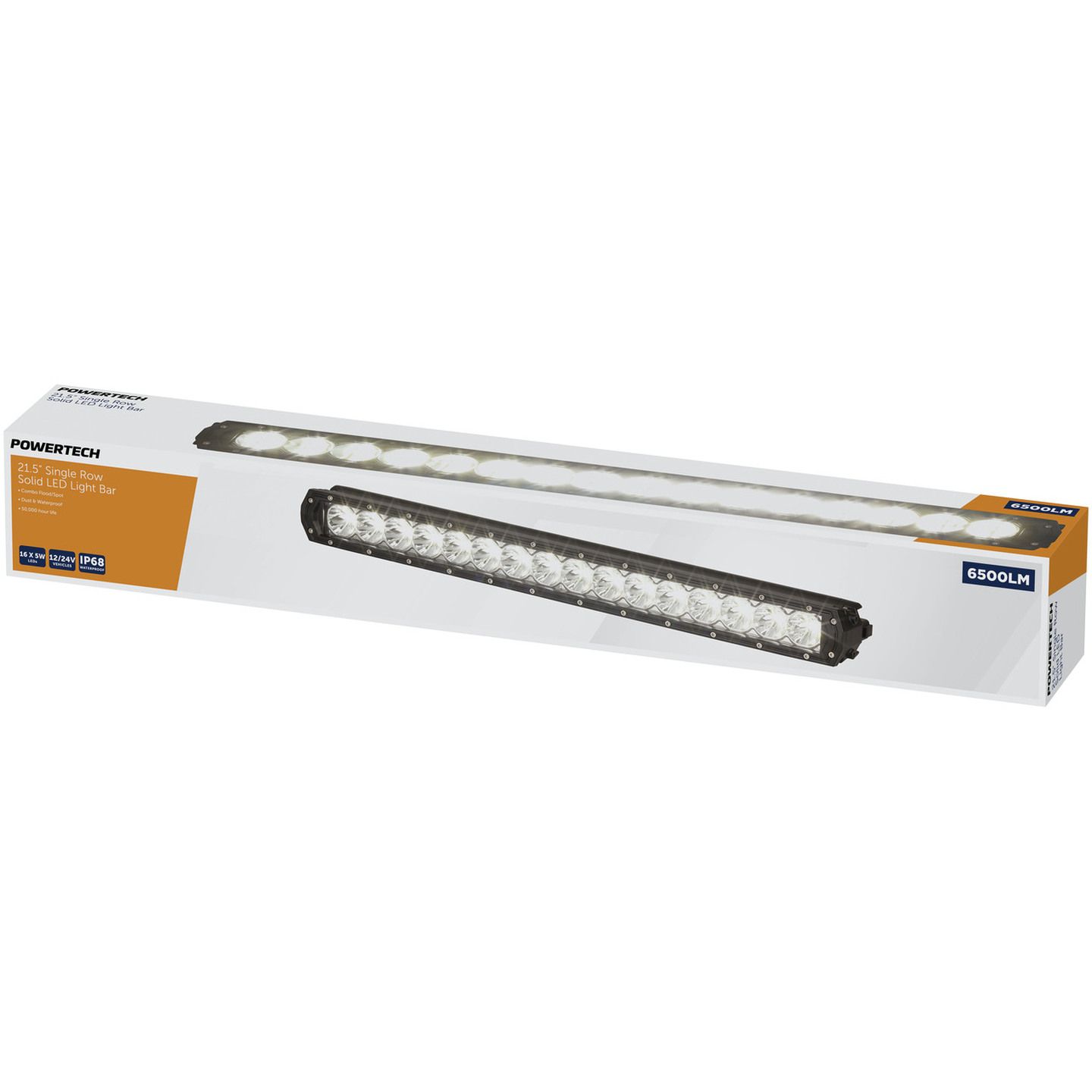 6500 Lumen 21.5 Inch Single Row Solid LED Light Bar