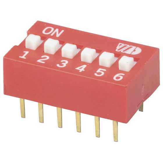 6-Way DIL Switch – Standard PCB IC Mounting | Jaycar SM1015
