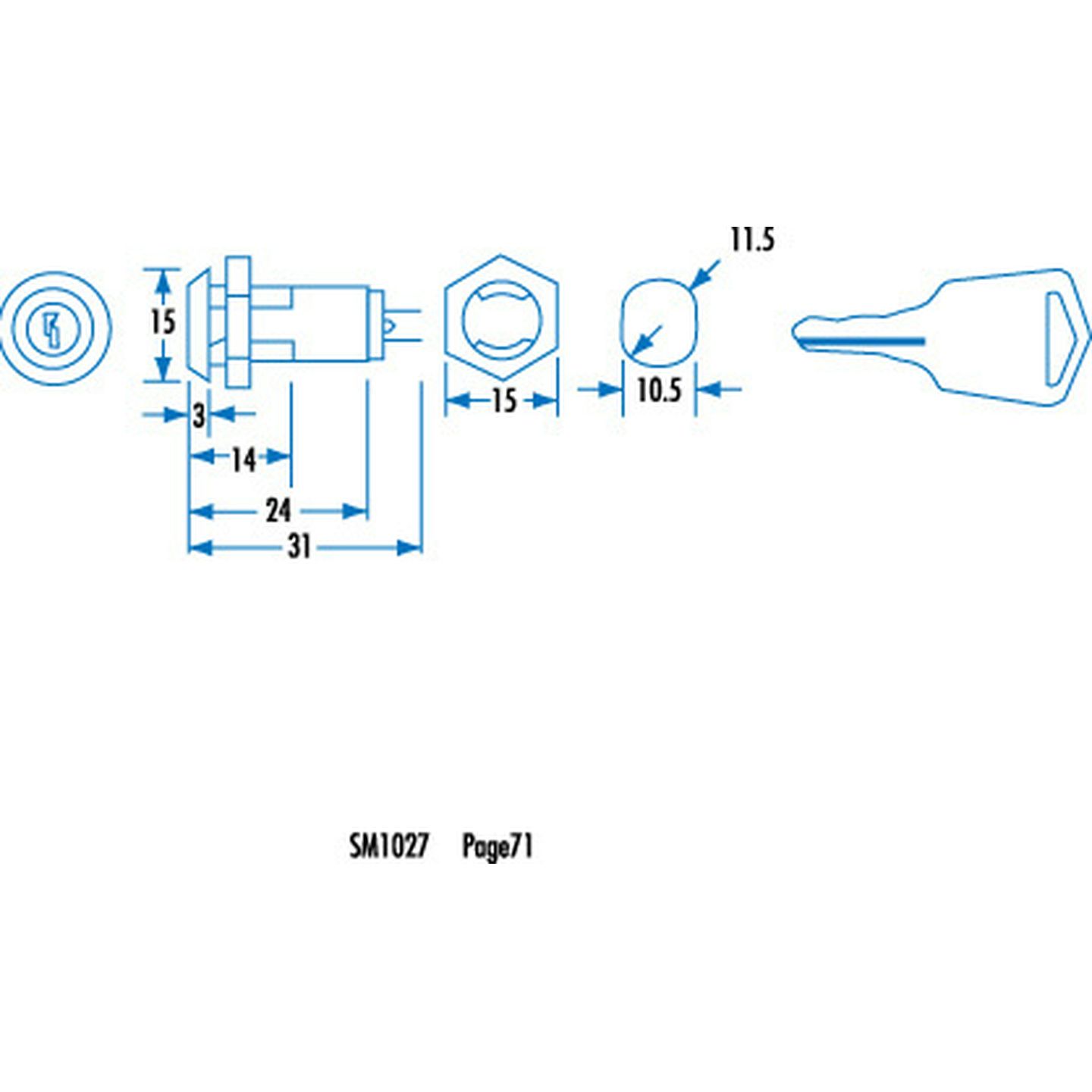 Mini Barrel Key Switch